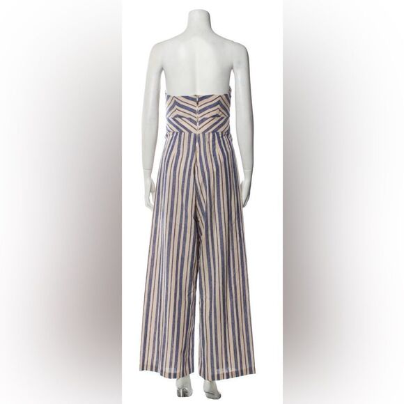 Johanna Ortiz linen/cotton blend Striped Strapless Jumpsuit, US2 - Picture 4 of 9